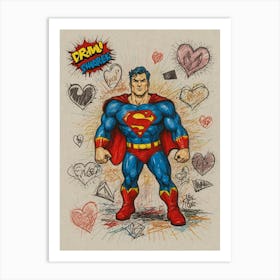 Superman - Love Art Print