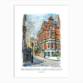 Kensington And Chelsea London Borough   Street Watercolour 4 Poster Art Print