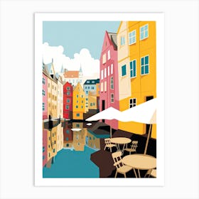 Trondheim, Norway, Flat Pastels Tones Illustration 2 Art Print