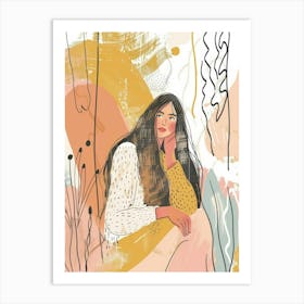 Girl With Long Hair 8 Art Print