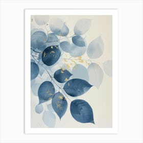 'Blue Leaves' 4 Art Print