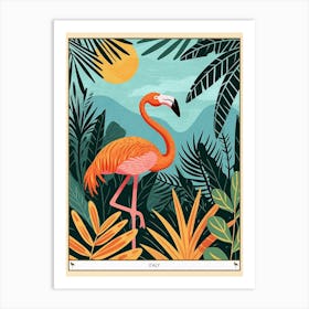 Greater Flamingo Italy Tropical Illustration 6 Poster Art Print