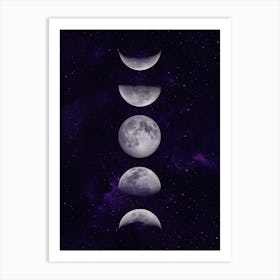 Cosmic Canvas - Moon Phases 1 Art Print