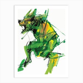 Green Wolf Art Print