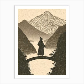 Man Crossing A Bridge Art Print