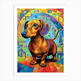 Dachshund abstract poster Art Print