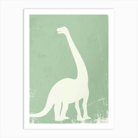 Mint Dinosaur Silhouette 3 Art Print