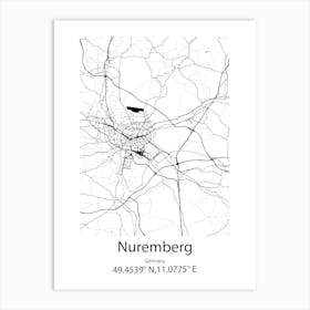 Nuremberg,Germany Minimalist Map Art Print