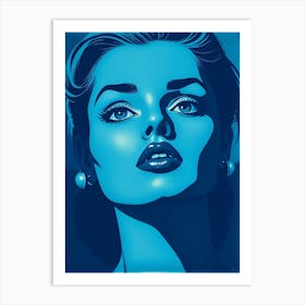 Blue Woman Portrait Art Print