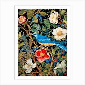 Blue Bird On A Branch Art Print