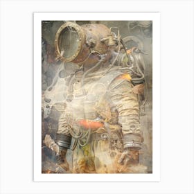 Poster Diver Vintage Illustration Art 09 Art Print