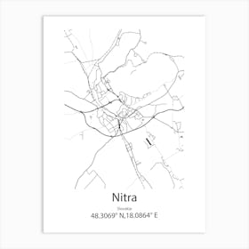 Nitra,Slovakia Minimalist Map Art Print