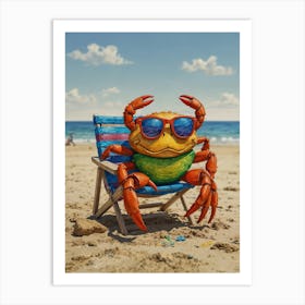 Crab On The Beach 5 Art Print