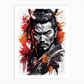 Legendary red samurai Art Print