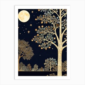 William Morris Night In The Forest 1 Art Print