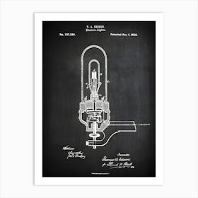 Light Bulb Art Thomas Edison Light Blub Patent Patent Art Decor Edison Print Light Bulb Gifts Light Bulb Patent Te2291 Art Print