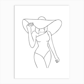 Woman In A Hat 2 Art Print