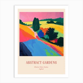 Colourful Gardens Blenheim Palace Gardens England 3 Red Poster Art Print