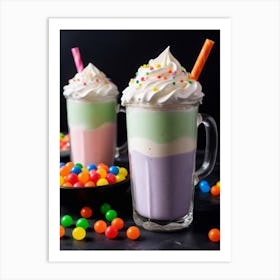 Rainbow Delight Milkshakes  Art Print