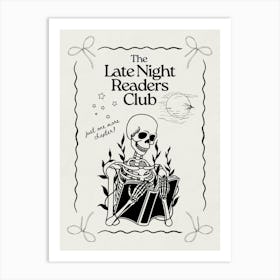 The Late Night Readers Club | Just One More Chapter Neutral 1 Art Print