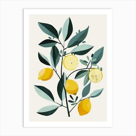 Lemon Tree Flat Illustration 8 Art Print