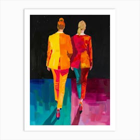 Two Women Walking Art Print