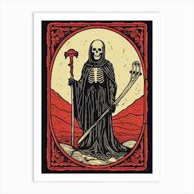 Death Tarot Card, Vintage 1 Art Print