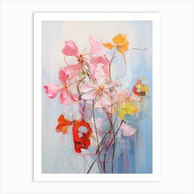 Abstract Flower Painting Coral Bells 3 Art Print