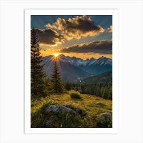 Sunrise In The Mountains 1 Art Print