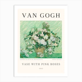 Vase With Pink Roses, Van Gogh Art Print