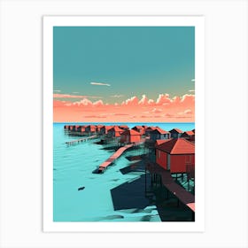 Maldives, Flat Illustration 3 Art Print