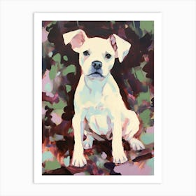 A Boston Terrier Dog Painting, Impressionist 1 Art Print