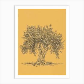 Olive Tree Minimalistic Drawing 1 Art Print