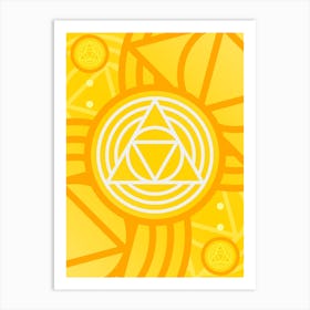 Geometric Abstract Glyph in Happy Yellow and Orange n.0096 Art Print