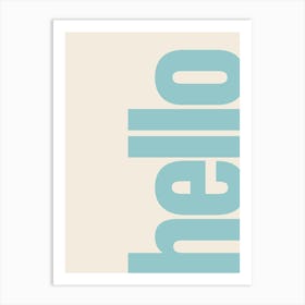 Hello Typography - Blue Art Print