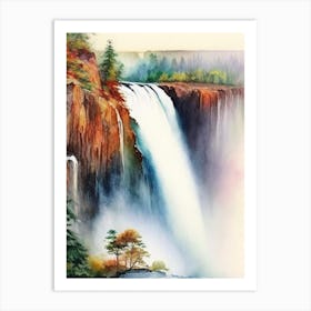 Victoria Falls Of The North, Canada Water Colour  (2) Art Print