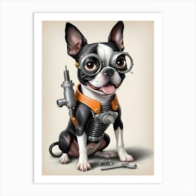 Boston Terrier-Reimagined 148 Art Print