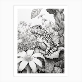 Leopard Frog Botanical 1 Art Print