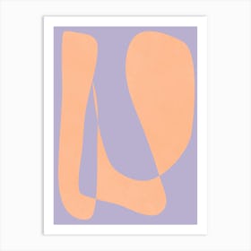 Minimalist Modern Abstract Shapes in Peach and Lavender Art Print