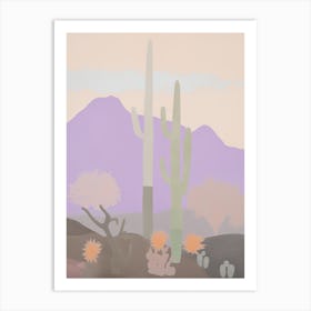 Sonoran Desert   North America (Mexico And United States), Contemporary Abstract Illustration 4 Art Print
