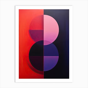 '8' Red Bauhaus style Art Print