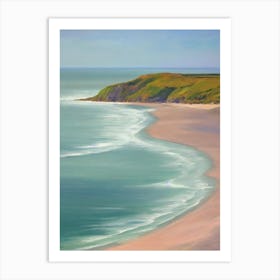 Rhossili Bay Gower Peninsula Wales Monet Style Art Print