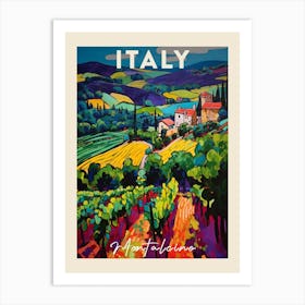 Montalcino Italy 4 Fauvist Painting Travel Poster Art Print