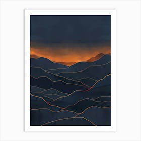 Sunset In The Mountains 48 Art Print