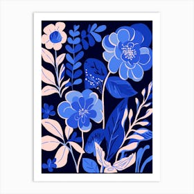 Blue Flower Illustration Hydrangea 7 Art Print