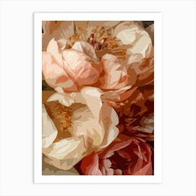 Graphic Peonies Art Print