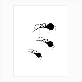 Silhouette Of Spiders 1 Art Print