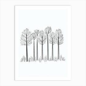 Trees In A Field Art Print