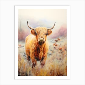 Warm Tones Highland Cow 4 Art Print