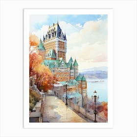 Château Chic: Iconic Frontenac in Quebec's Skyline Art Print